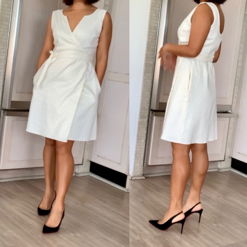 Wind Down Wrap Dress in stretch linen size small